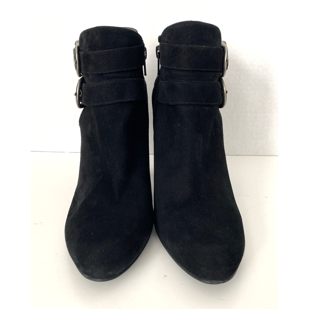 Stuart Weitzman Suede Bootie Ankle Boot Black Alm… - image 4